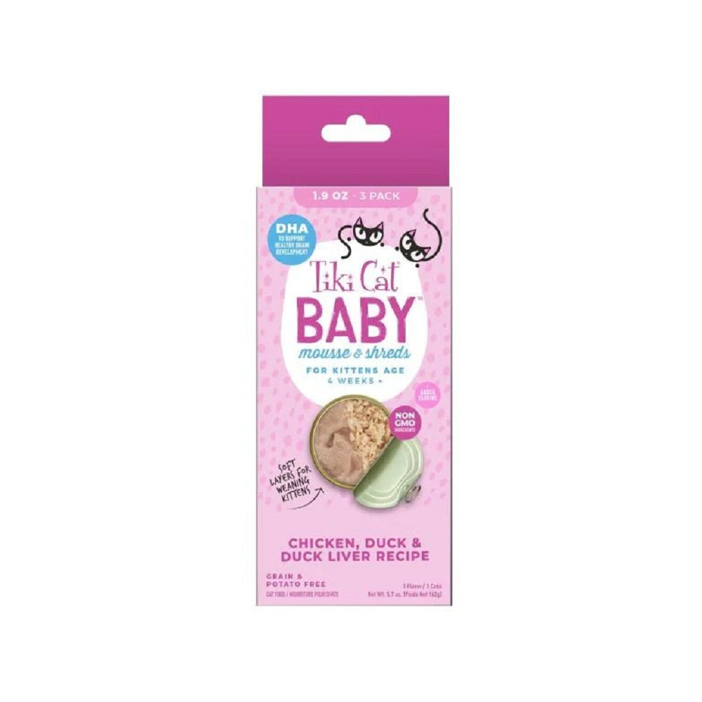 Baby - Mousse & Shreds For Kittens - Chicken , Duck & Duck Liver Cat Can