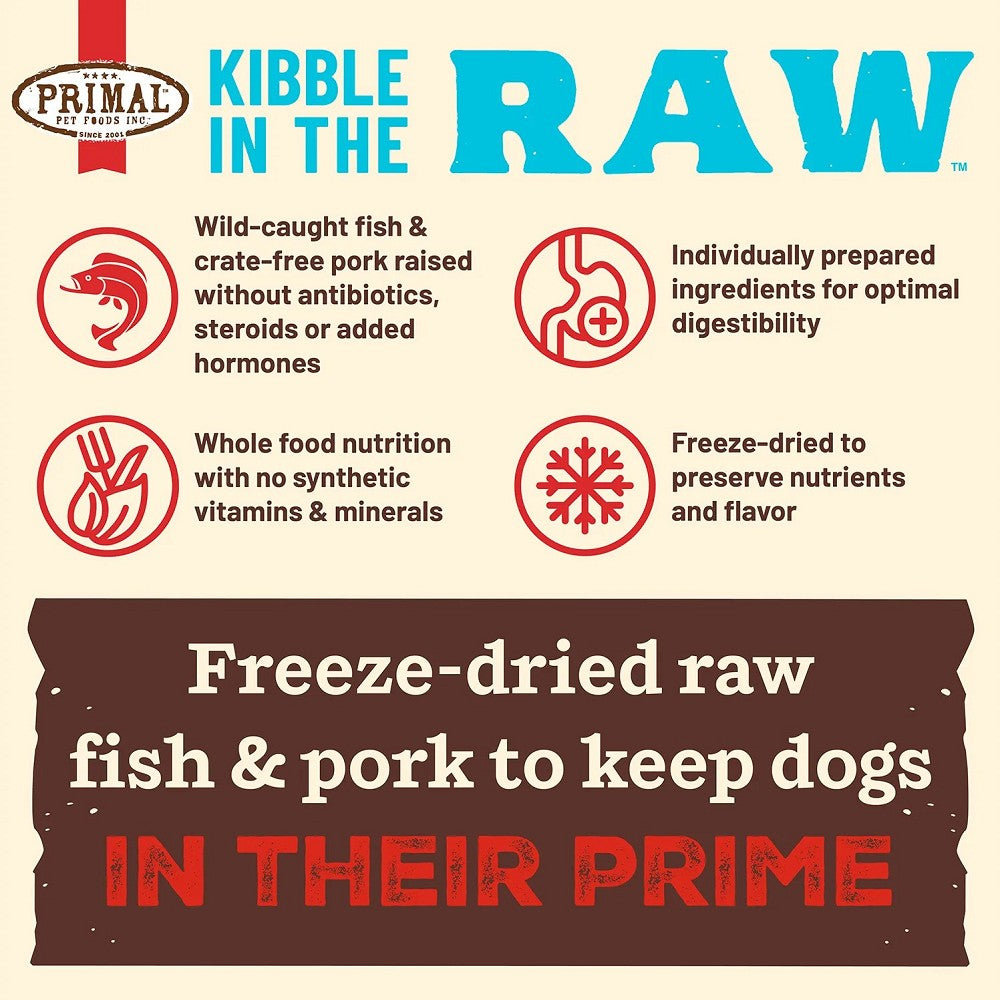 Kibble In The Raw - Freeze Dried Fish and Pork Dog Food