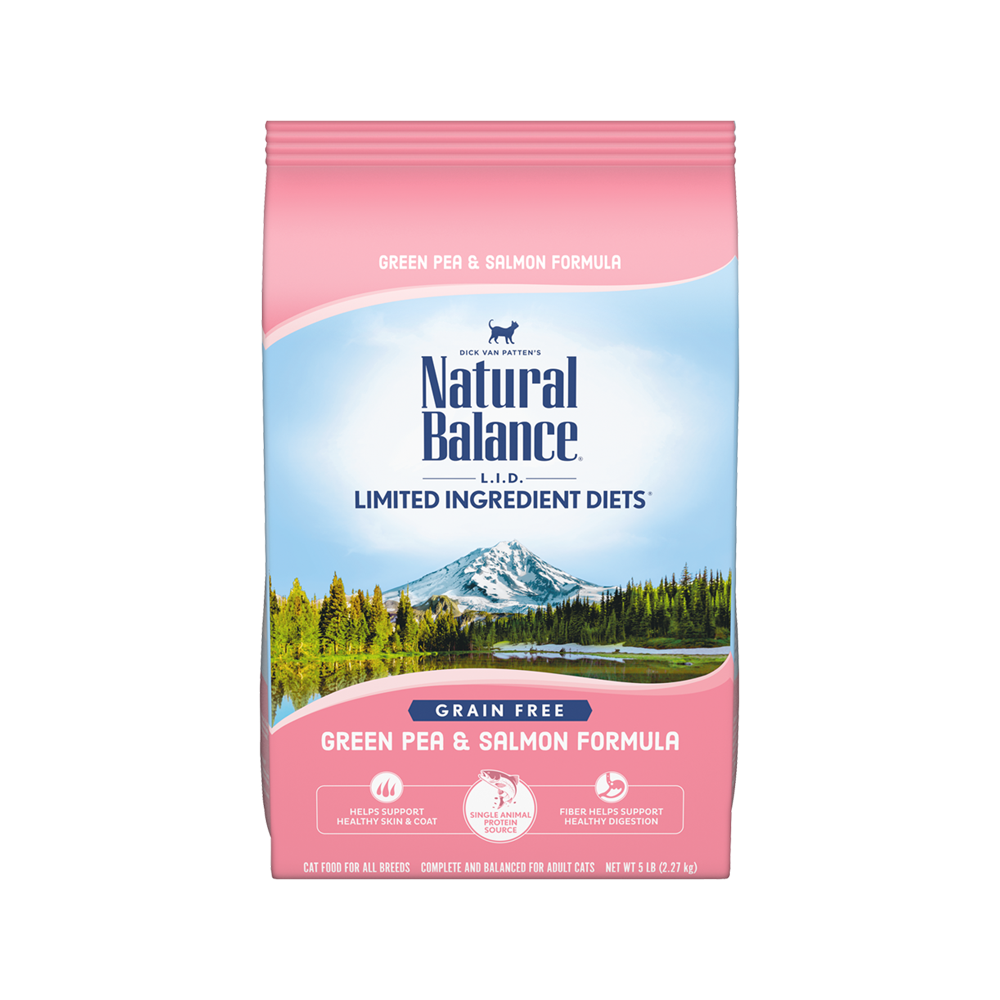 Natural Balance - Limited Ingredient Diets Grain Free Adult Cat Dry Food - Salmon & Green Pea 10 lb