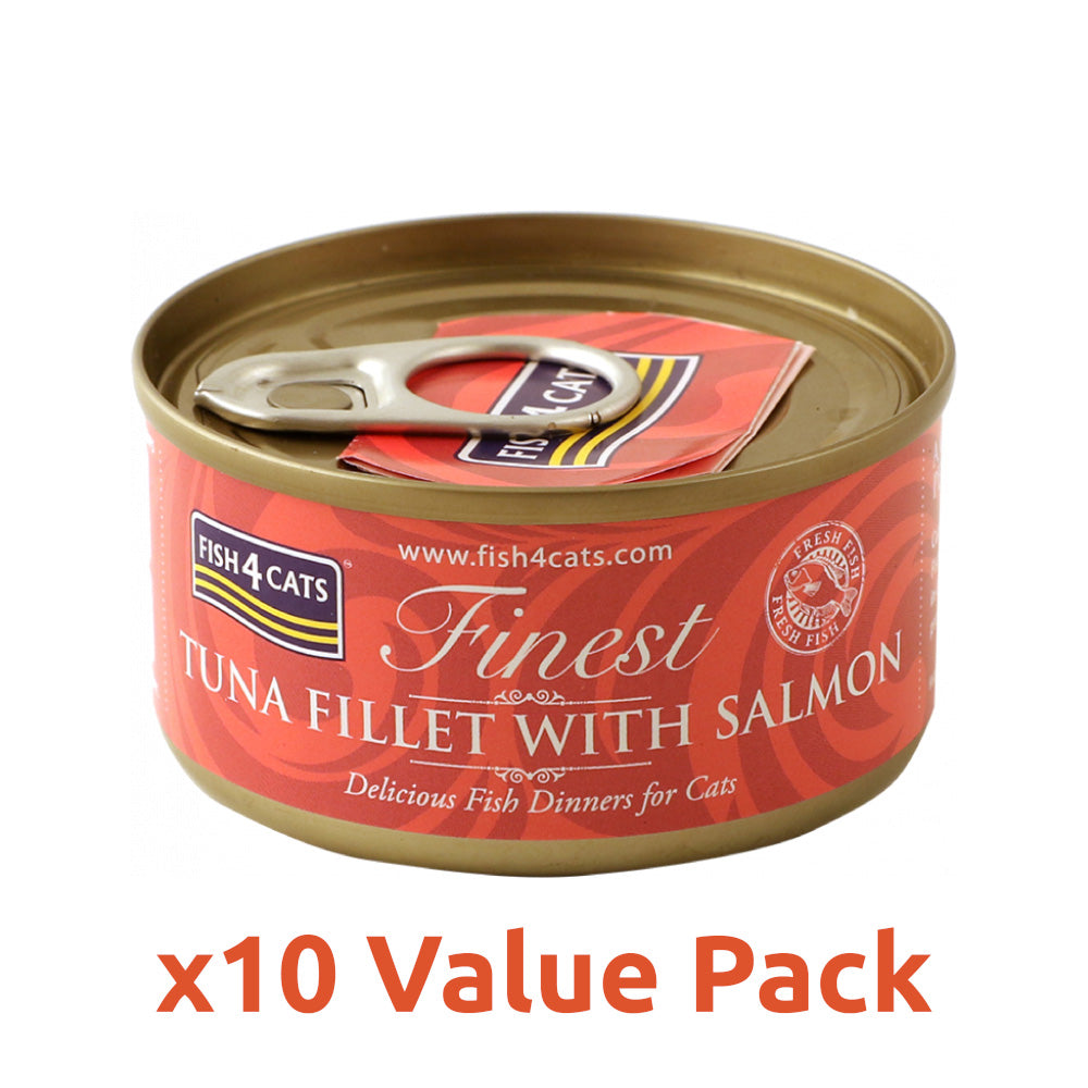 Finest Tuna Fillet with Salmon Cat Can