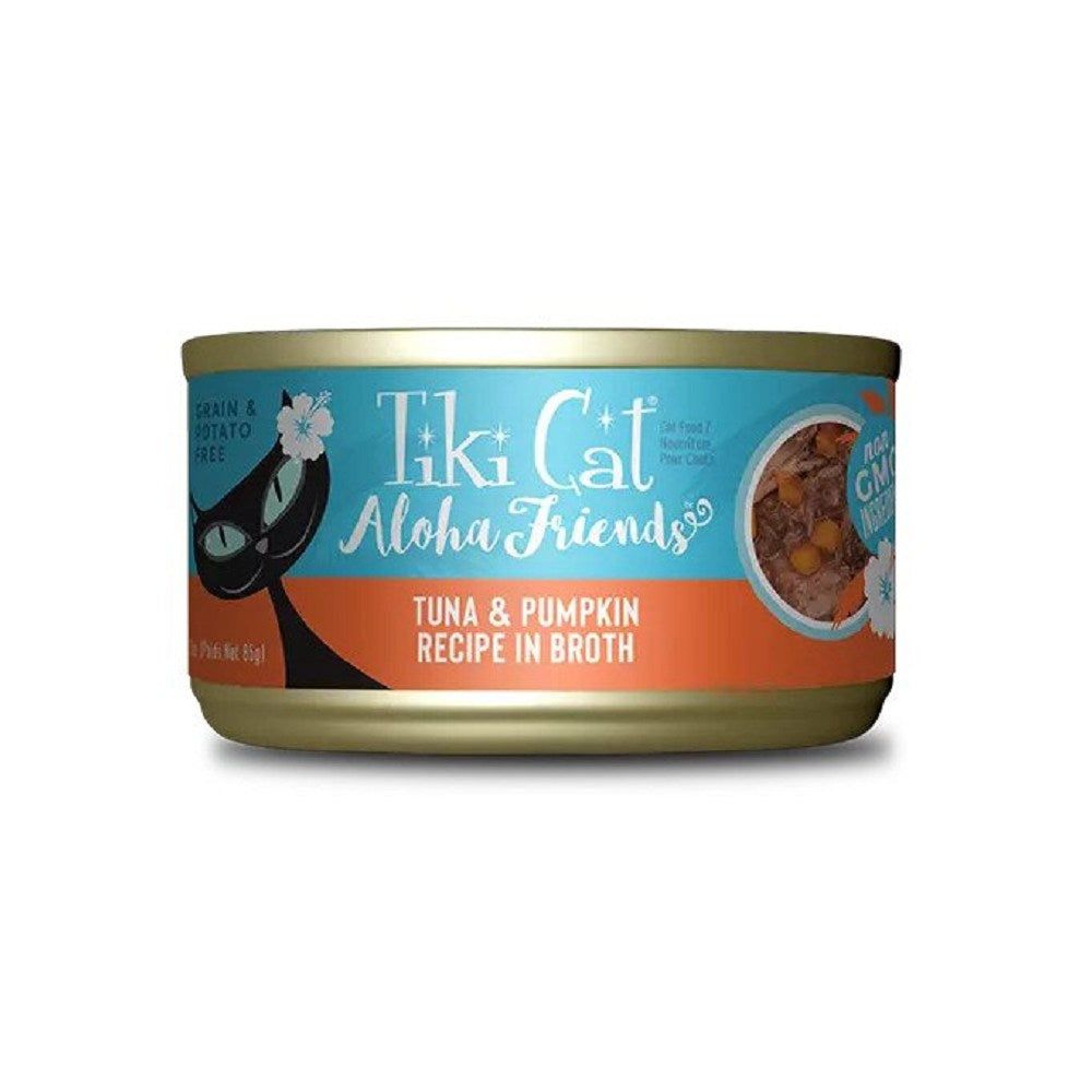 Aloha Friends Tuna, Shrimp And Pumpkin Recipe In Broth Cat Can