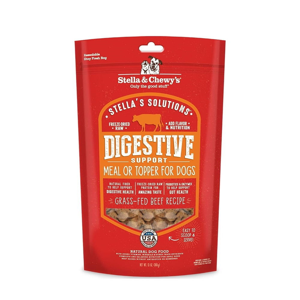 Stella's Solutions Digestive Support Freeze Boost Grass Fed Beef - Meal or Topper Dog Food