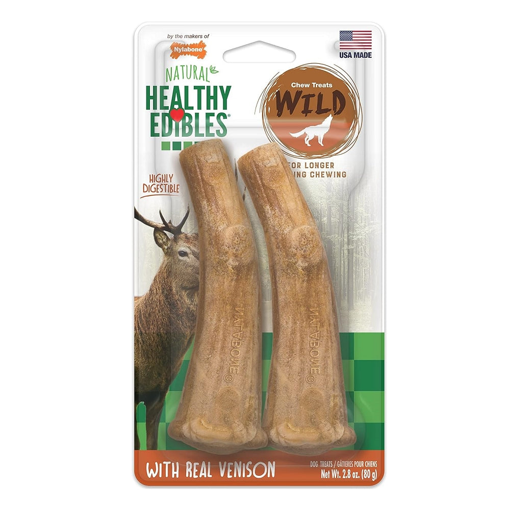 Healthy Edibles Wild Antler Natural Long Lasting Dog Dental Chews