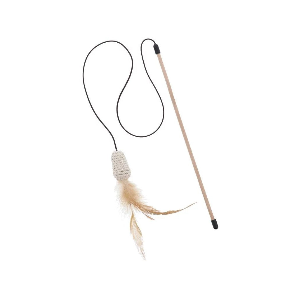 Necoco Natural Rope Cat Teaser with Fluffy Feather