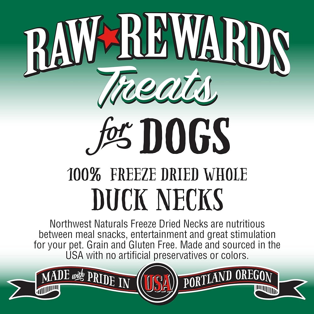 Raw Rewards Freeze Dried Duck Neck Treats for Dogs & Cats