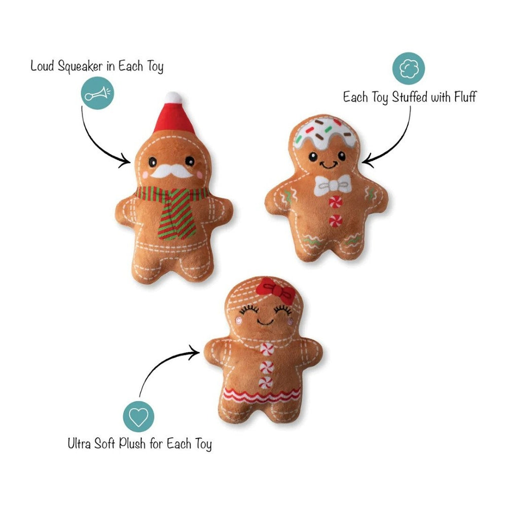 Christmas Small Gingerbread Family Dog Plush Toy