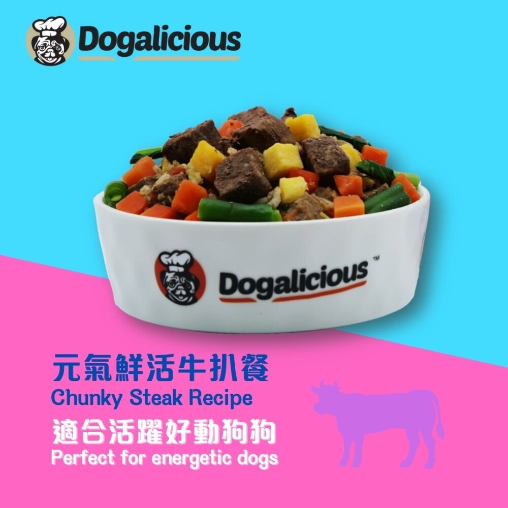 Dogalicious - Frozen Fresh Made Chunky Steak Recipe Dog Food