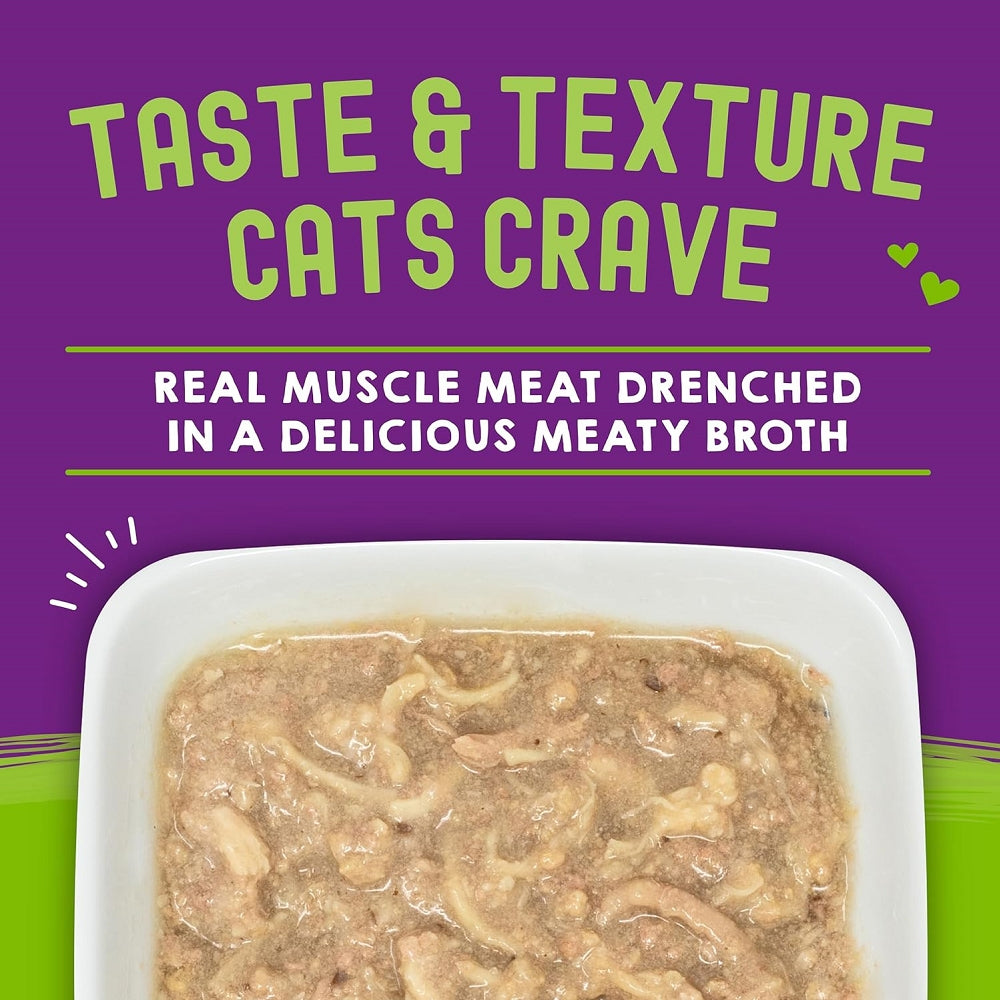 Carnivore Cravings  Chicken & Duck 100% Complete Balance Diet Recipe In Tasty Broth (Savory Shreds) Cat Pouch
