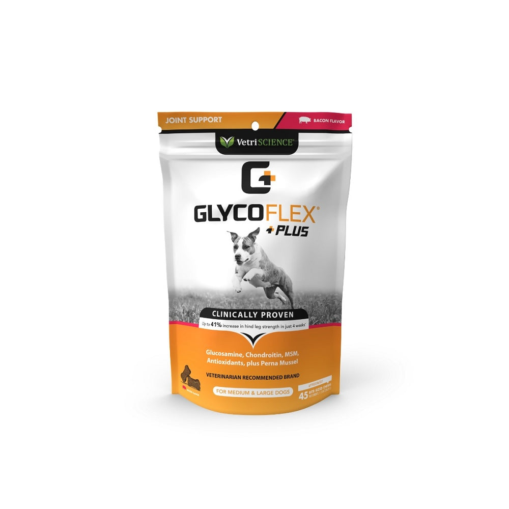 GlycoFlex Plus Hip and Joint Supplement for Medium and Large Dogs - Bacon Recipe