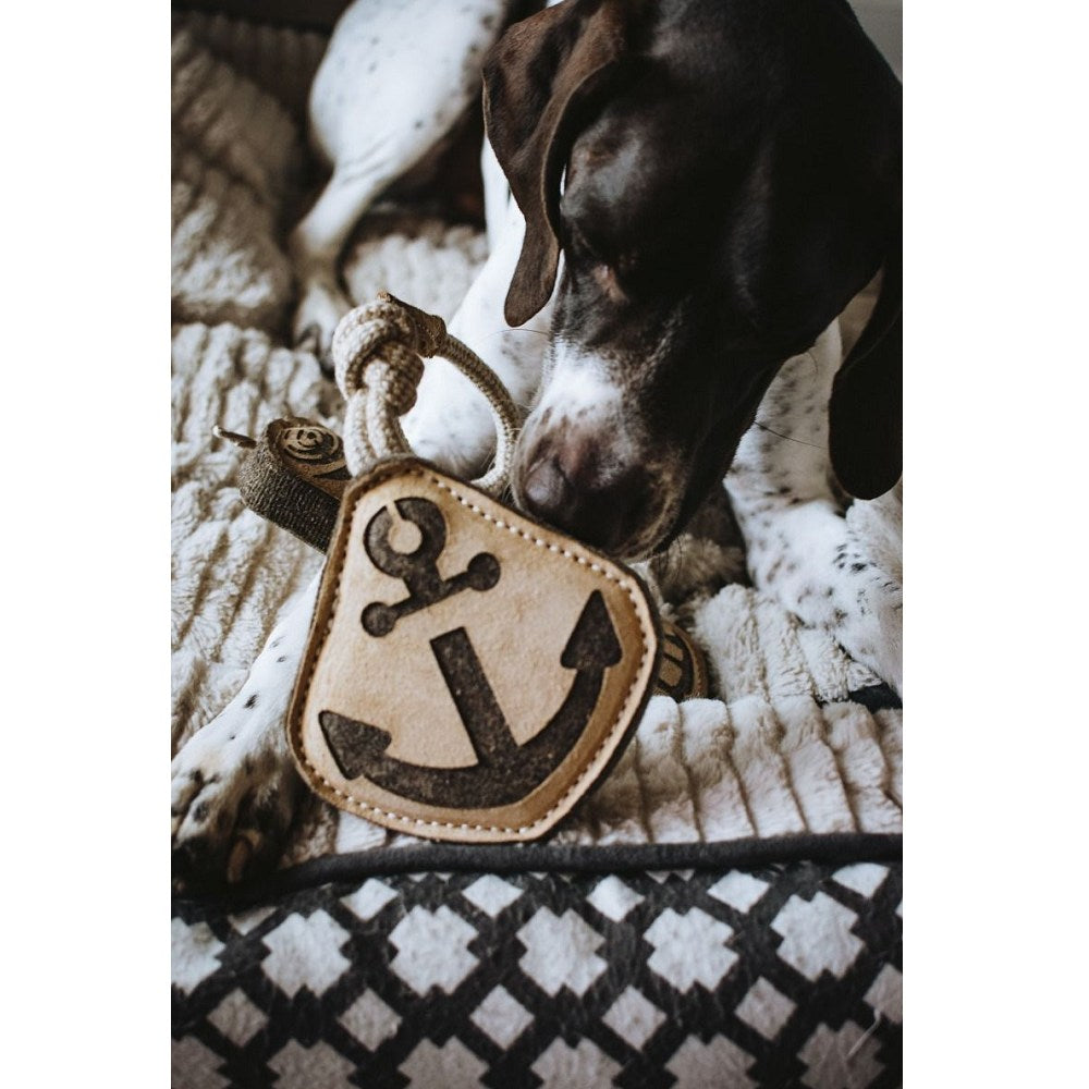 Natural Leather Anchor Dog Tug Toy