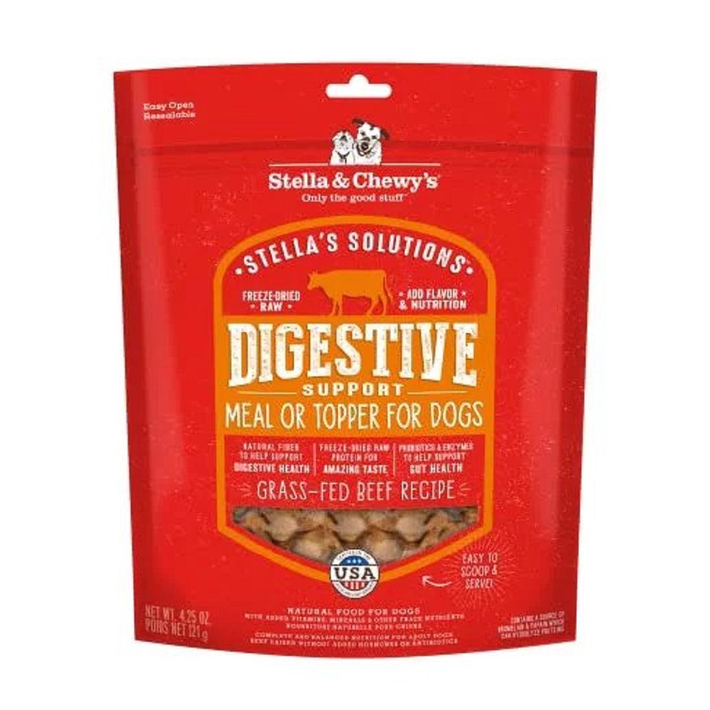 Stella's Solutions Digestive Support Freeze Boost Grass Fed Beef - Meal or Topper Dog Food