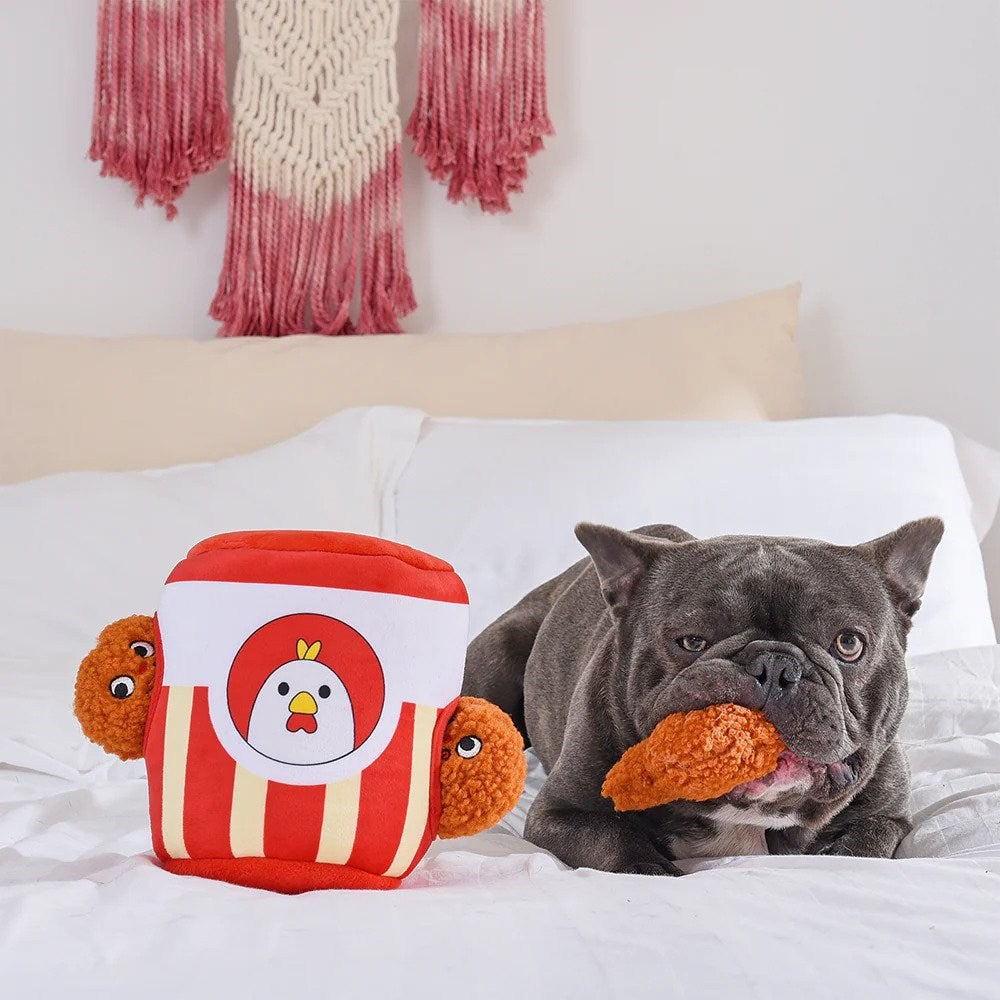Food Party Fried Chicken Dog Plush Toy