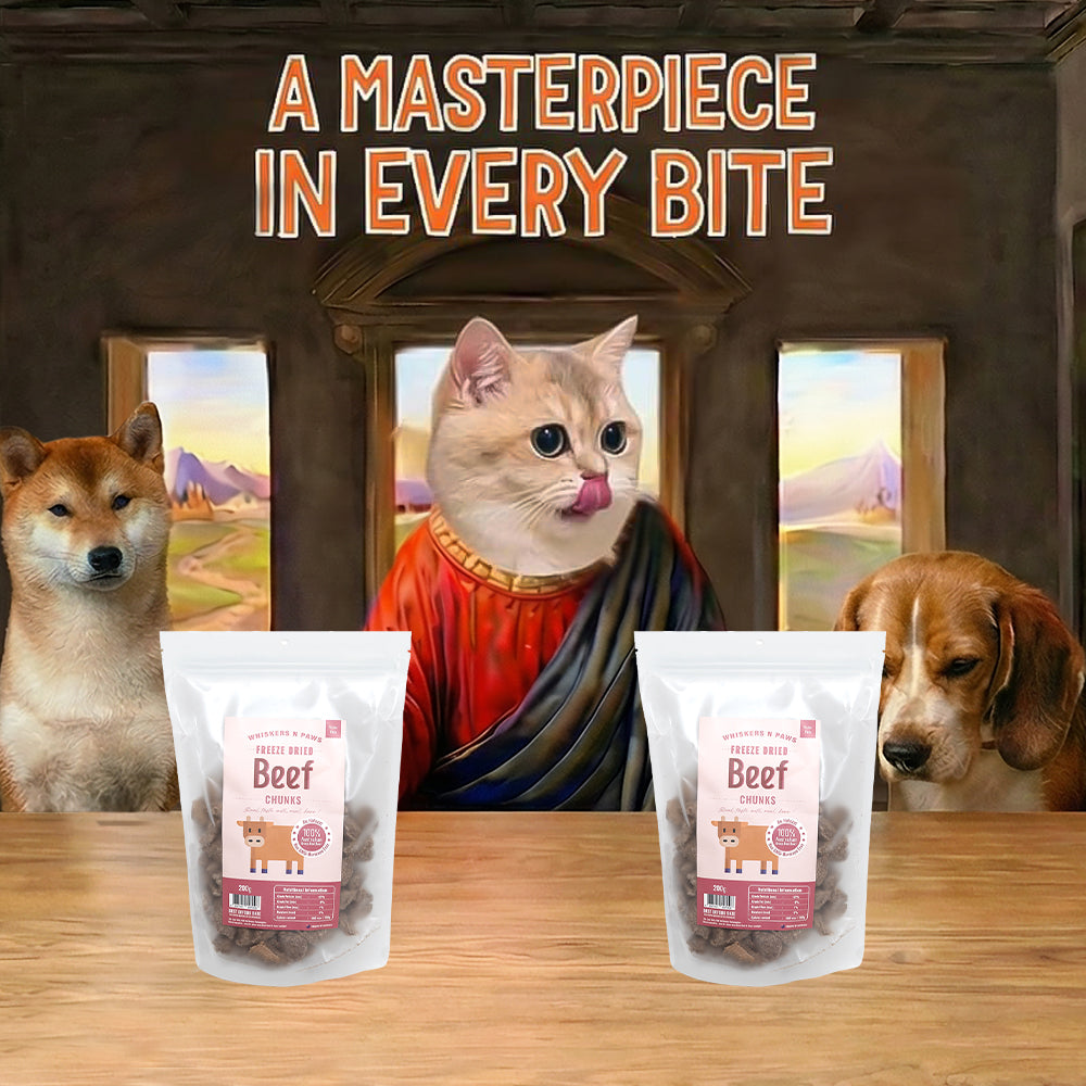 WNP Freeze Dried Beef Diced Treats for Dogs & Cats