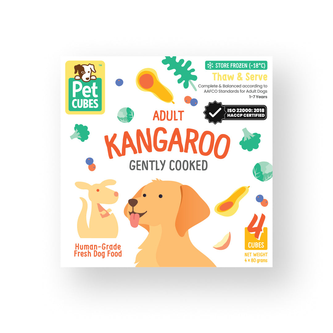 Frozen Fresh Human-Grade Gently Cooked Kangaroo Adult Dog Food