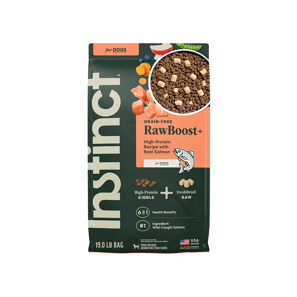 Raw Boost Grain-Free Recipe Kibble + Raw Dog Dry Food- Salmon