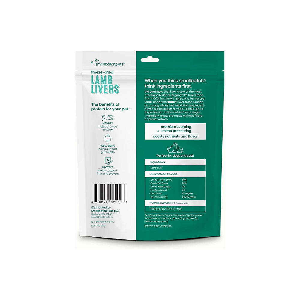 Smallbatch - Freeze Dried Lamb Liver Treats for Dogs & Cats