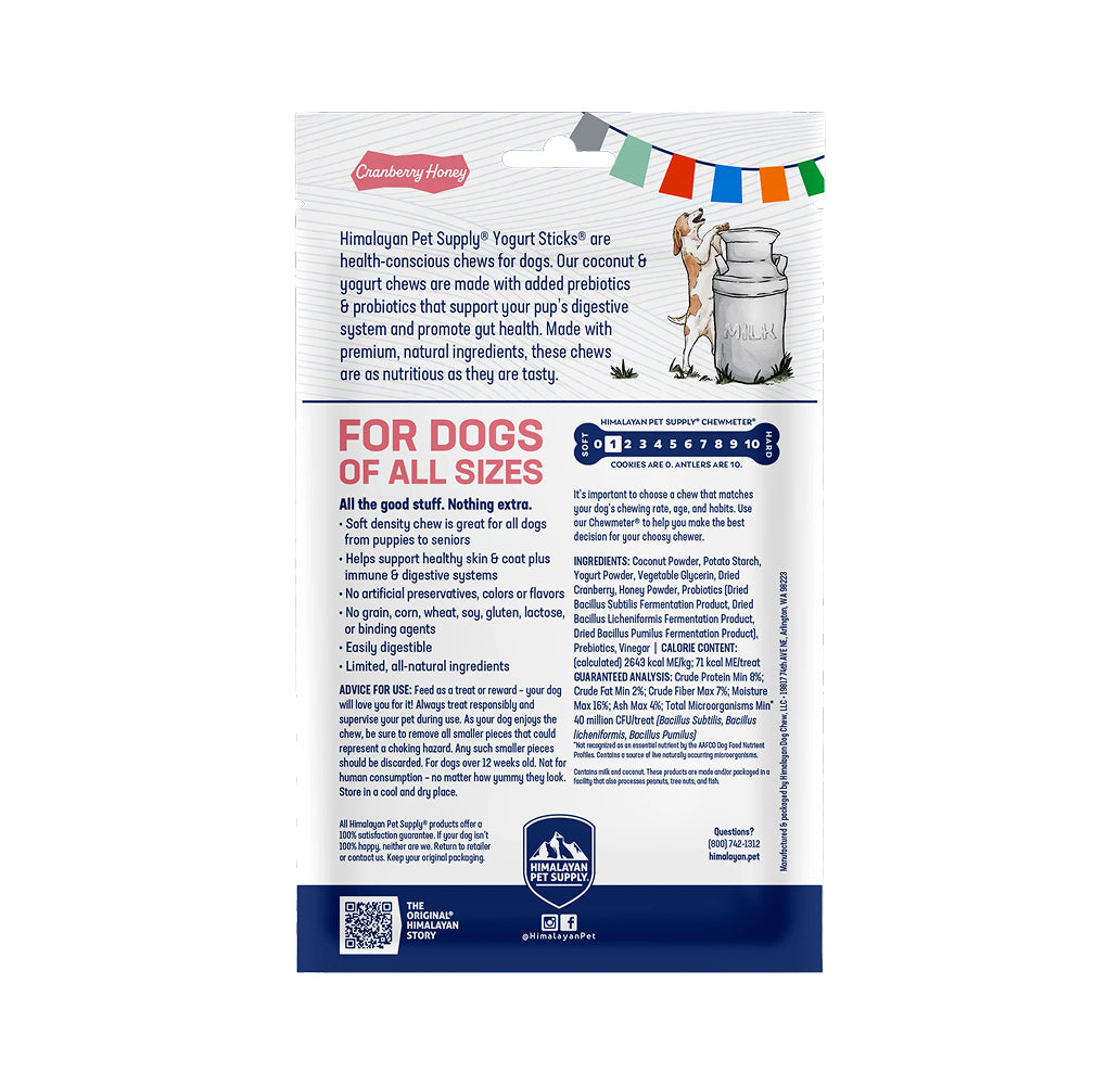 Himalayan Dog Chew - Yogurt Sticks with Cranberry Honey Dog Chew