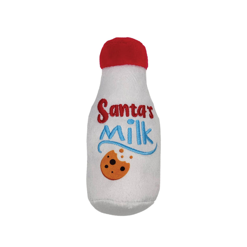 Tiny Tuff Santa's Milk Dog Plush Toy