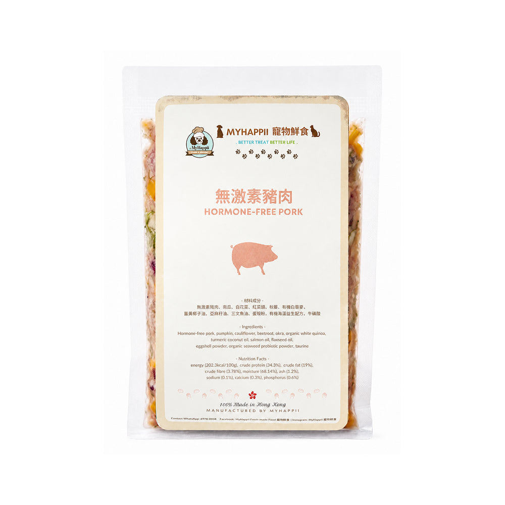 Frozen Fresh Made Hormone-Free Pork Dog Food