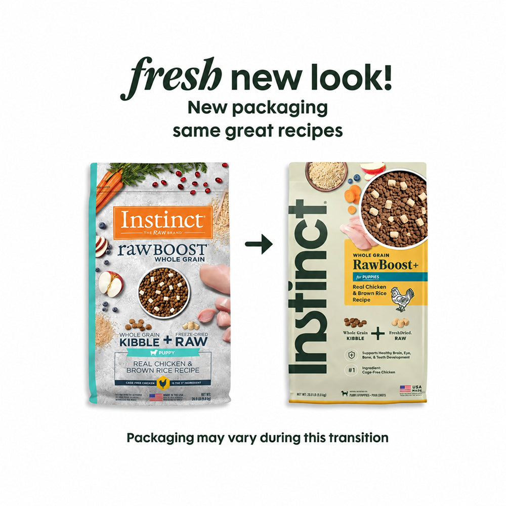 Raw Boost Whole Grain Kibble + Raw Puppy Dry Food - Chicken & Brown Rice