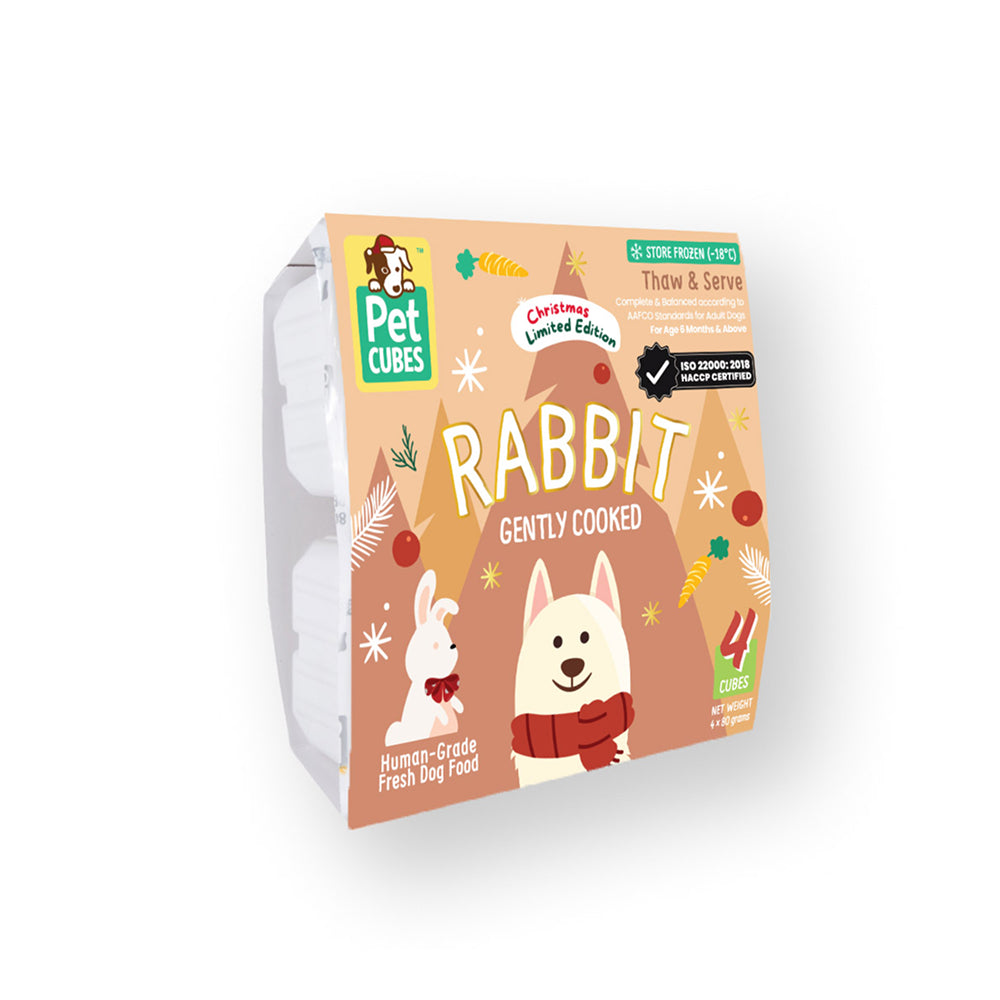 Frozen Fresh Human-Grade Gently Cooked Rabbit Adult Dog Food