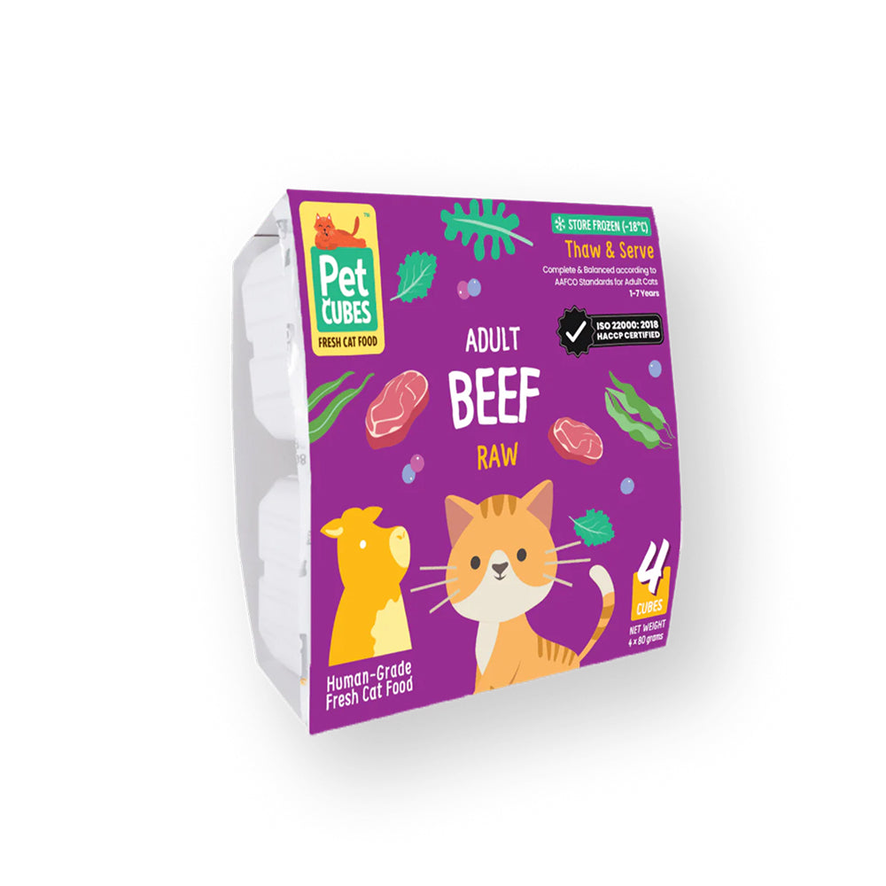 Raw Frozen Fresh Human-Grade Beef Adult Cat Food