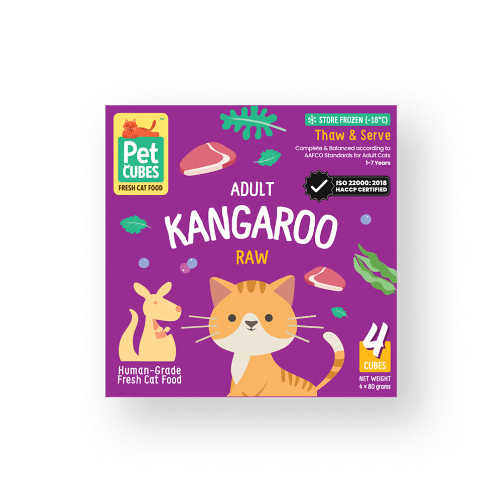Raw Frozen Fresh Human-Grade Kangaroo Adult Cat Food