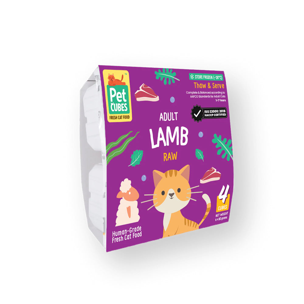 Raw Frozen Fresh Human-Grade Lamb Adult Cat Food