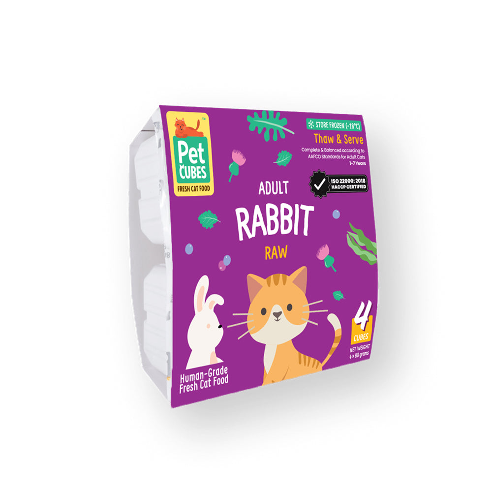 Raw Frozen Fresh Human-Grade Rabbit Adult Cat Food