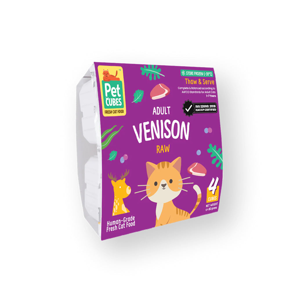 Raw Frozen Fresh Human-Grade Venison Adult Cat Food