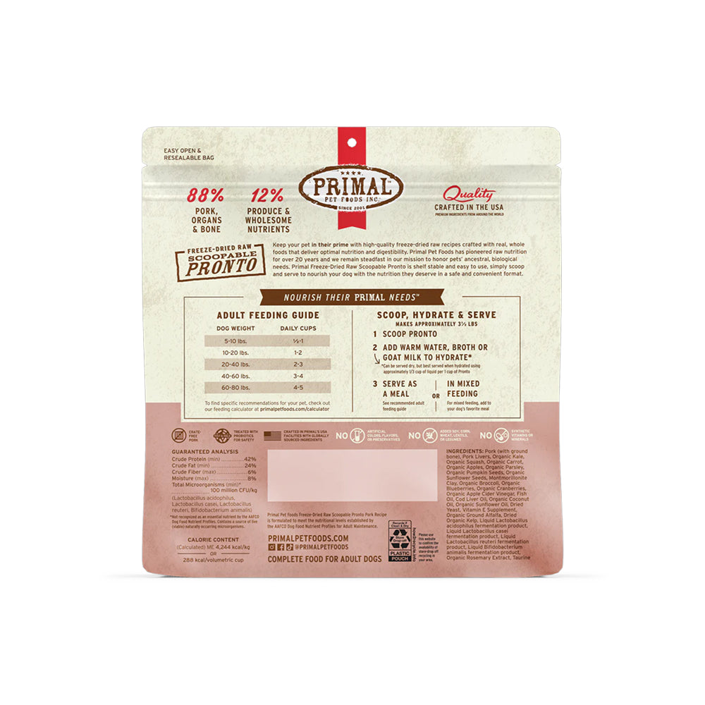 Freeze Dried Pork Pronto Dog Food