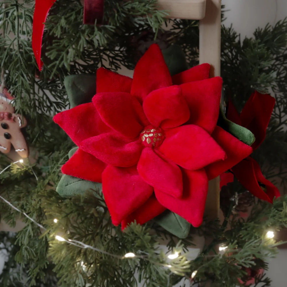 Snuffle Poinsettia Nosework Dog Plush Toy