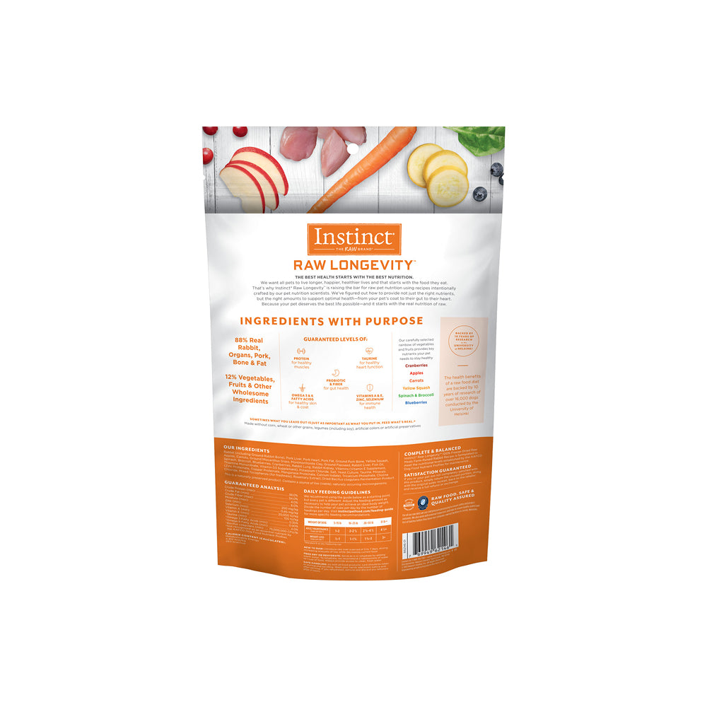 Raw Longevity Freeze Dried Raw Meals - Rabbit Dog Food