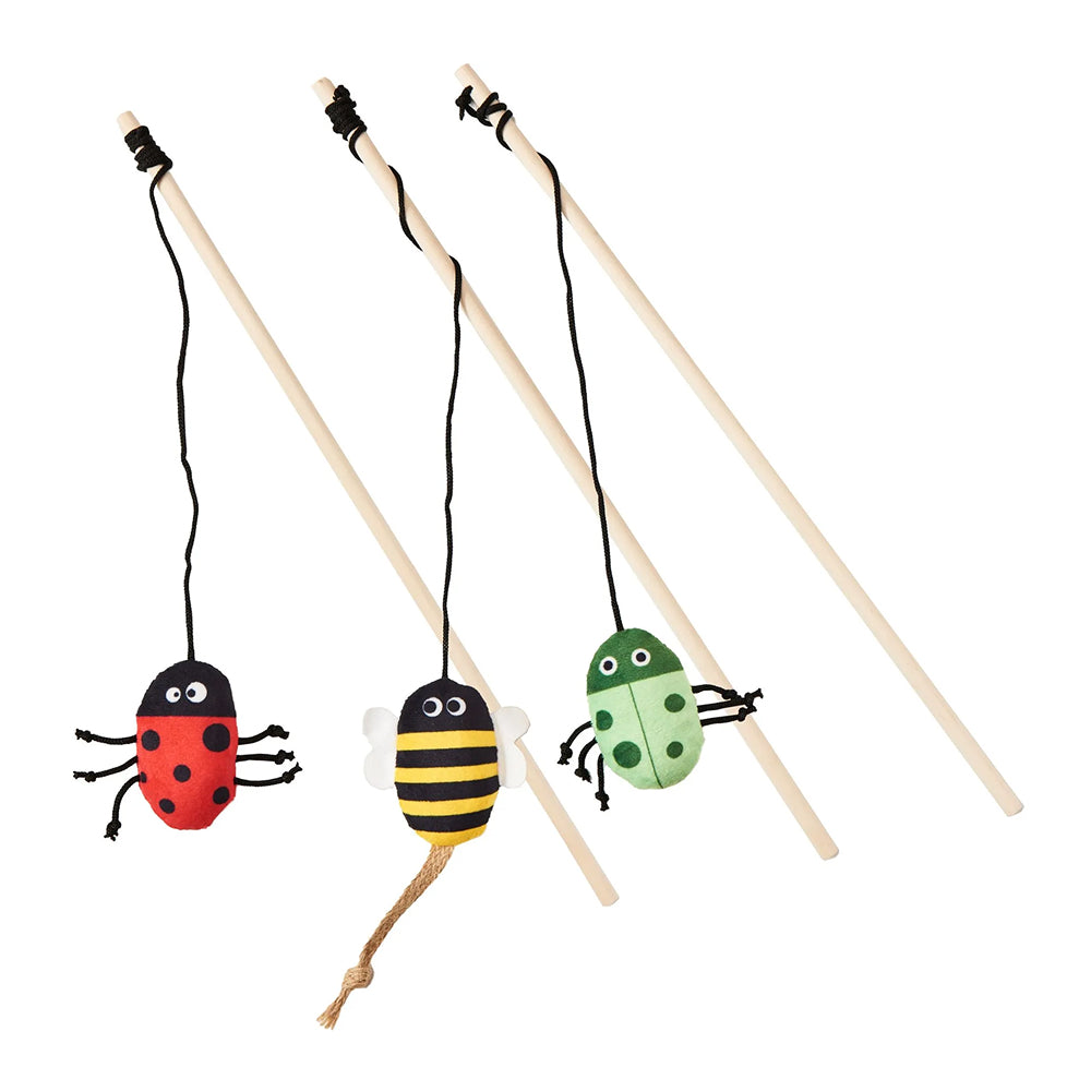 Love The Earth Insect Cat Teaser Wand with Catnip