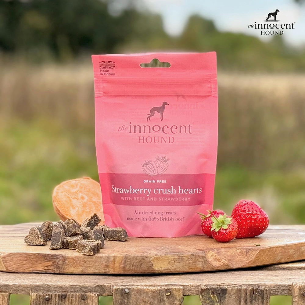 Strawberry Crush Hearts with Beef & Strawberry Dog Treat