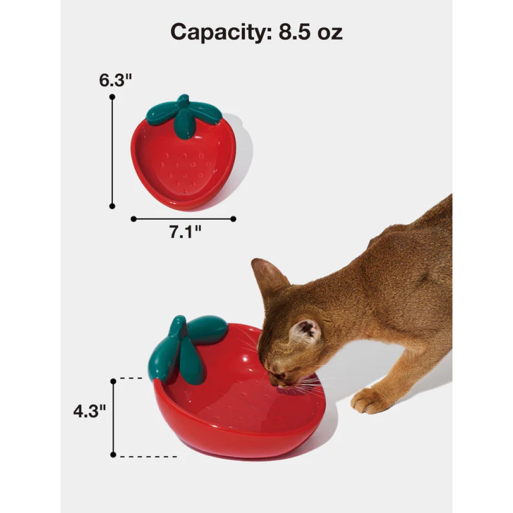 Strawberry Ceramic Pet Bowl