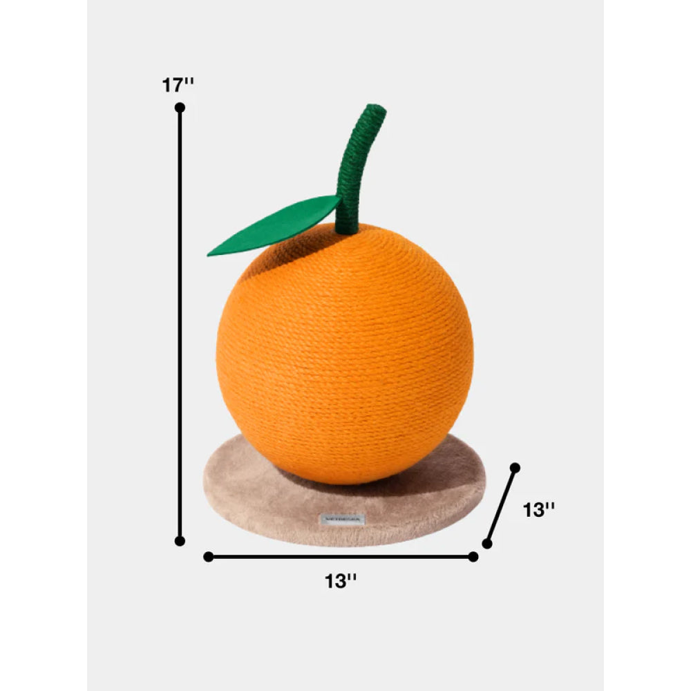 Tangerine Cat Scratching Ball