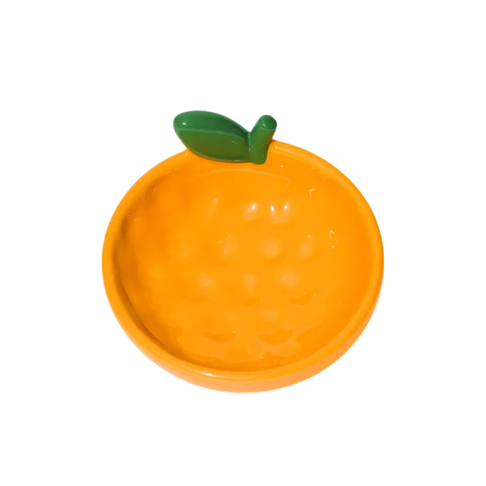 Tangerine Ceramic Pet Bowl