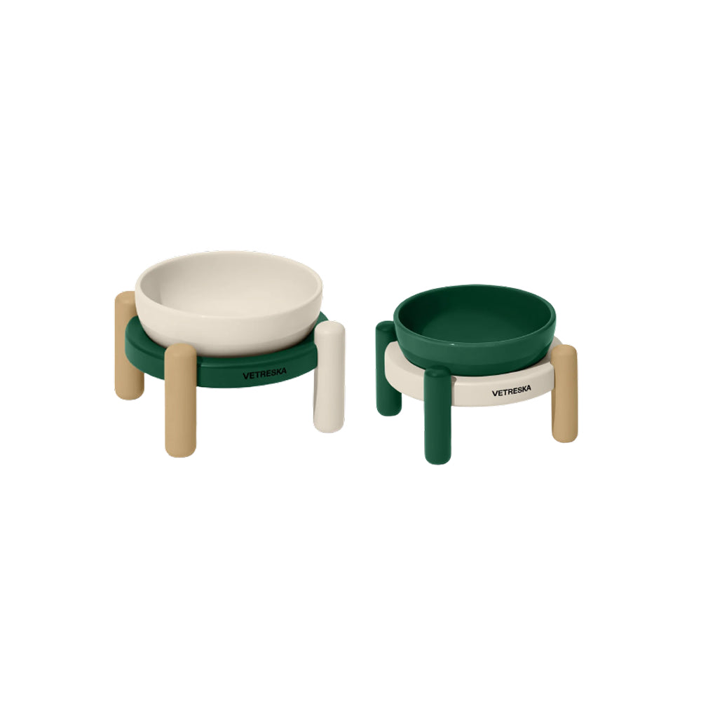 Santal Forest Ceramic Pet Bowl & Mat Set