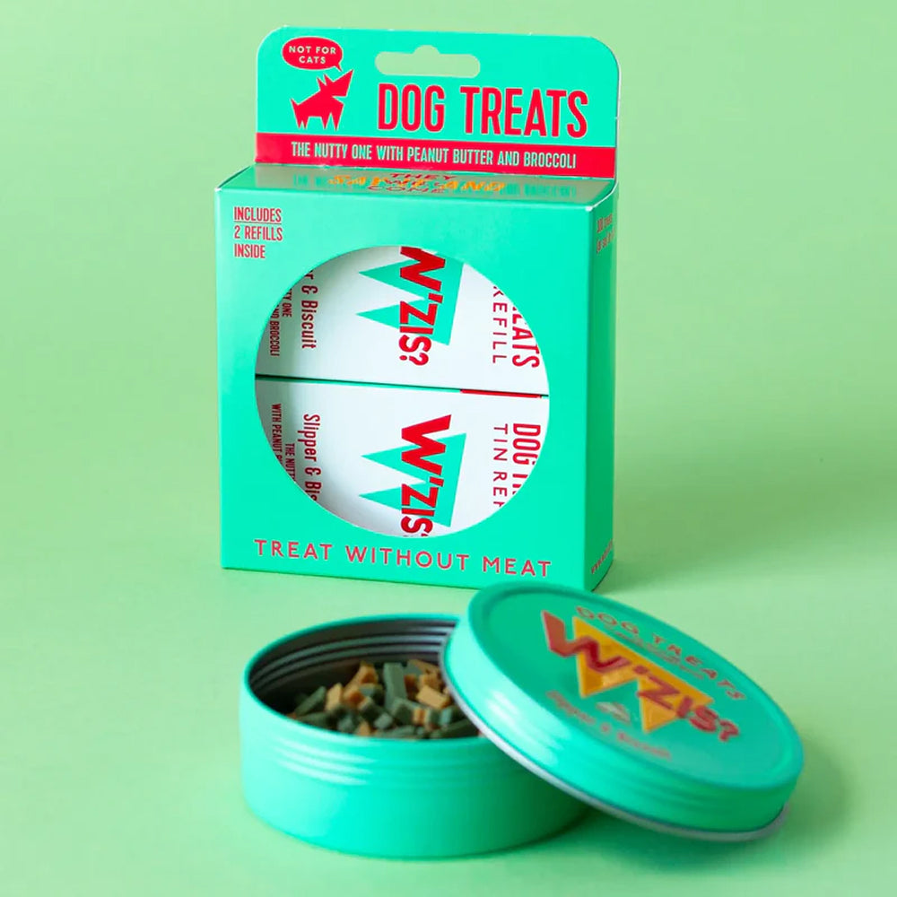Tin and refills gift set - Slipper & Biscuit (Peanut Butter & Broccoli) Treats for Dogs
