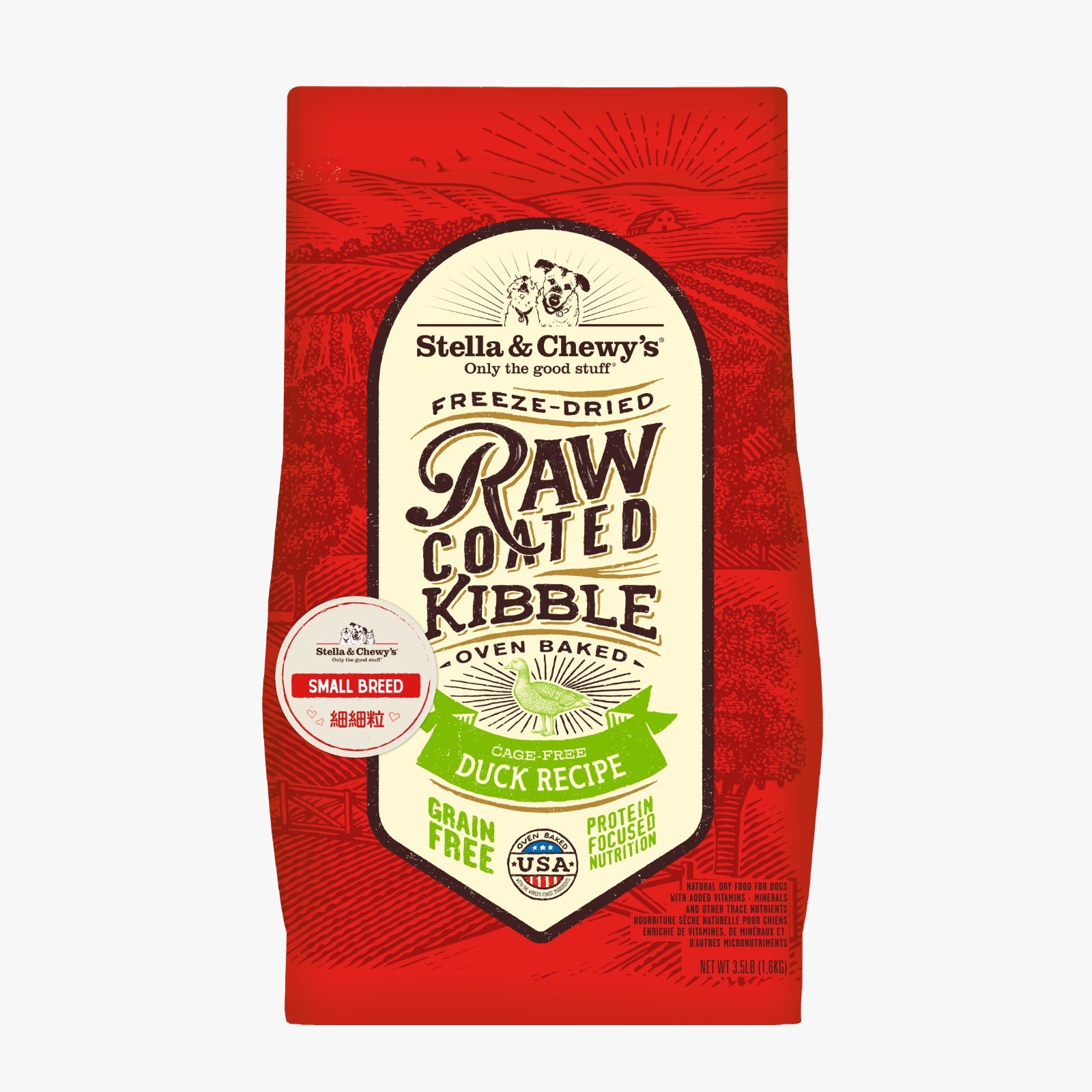 Small Breed Freeze Dried Cage-Free Duck Raw Coated Dog Dry Food