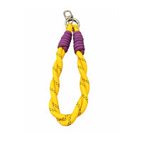 Yellow with Blue Dot Phone Strap with Two Charms