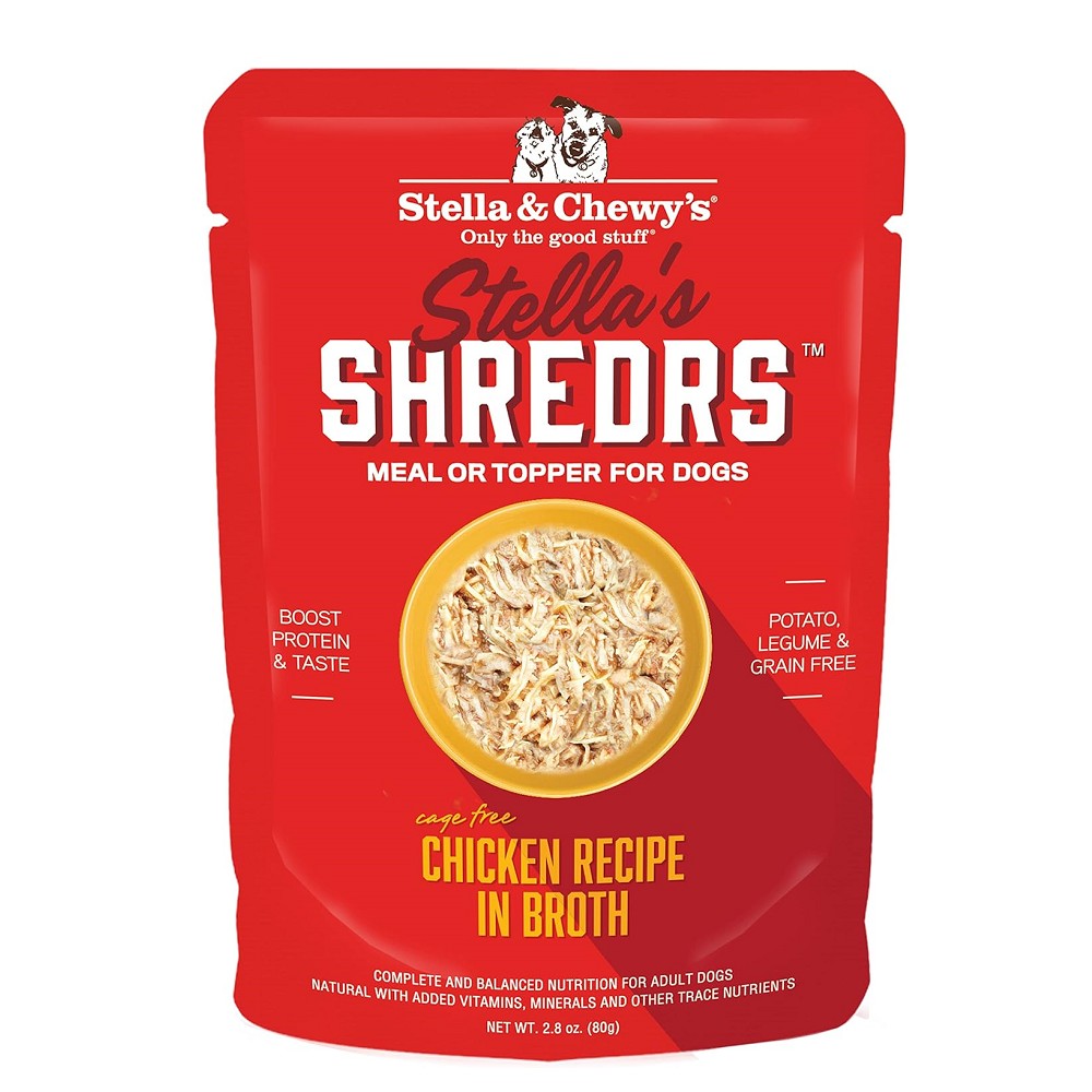 Stella's Shredrs Chicken Recipe in Broth Dog Pouch
