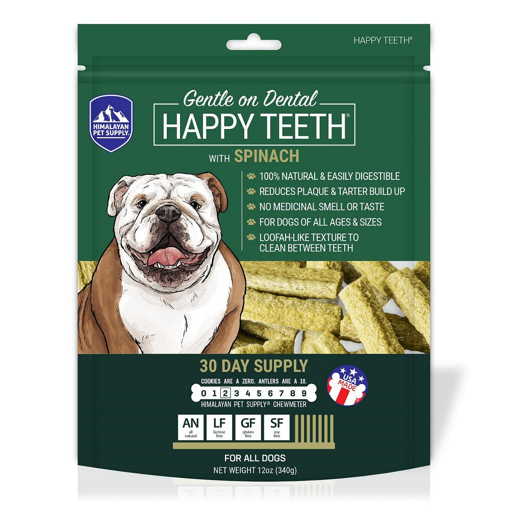 Happy Teeth 30 Day Supply Dental Spinach Dog Chew