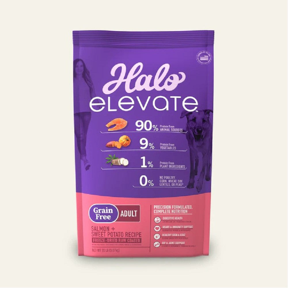elevate Grain Free Freeze-Dried Raw Coated Adult Salmon & Sweet Potato Recipe Dog Dry Food