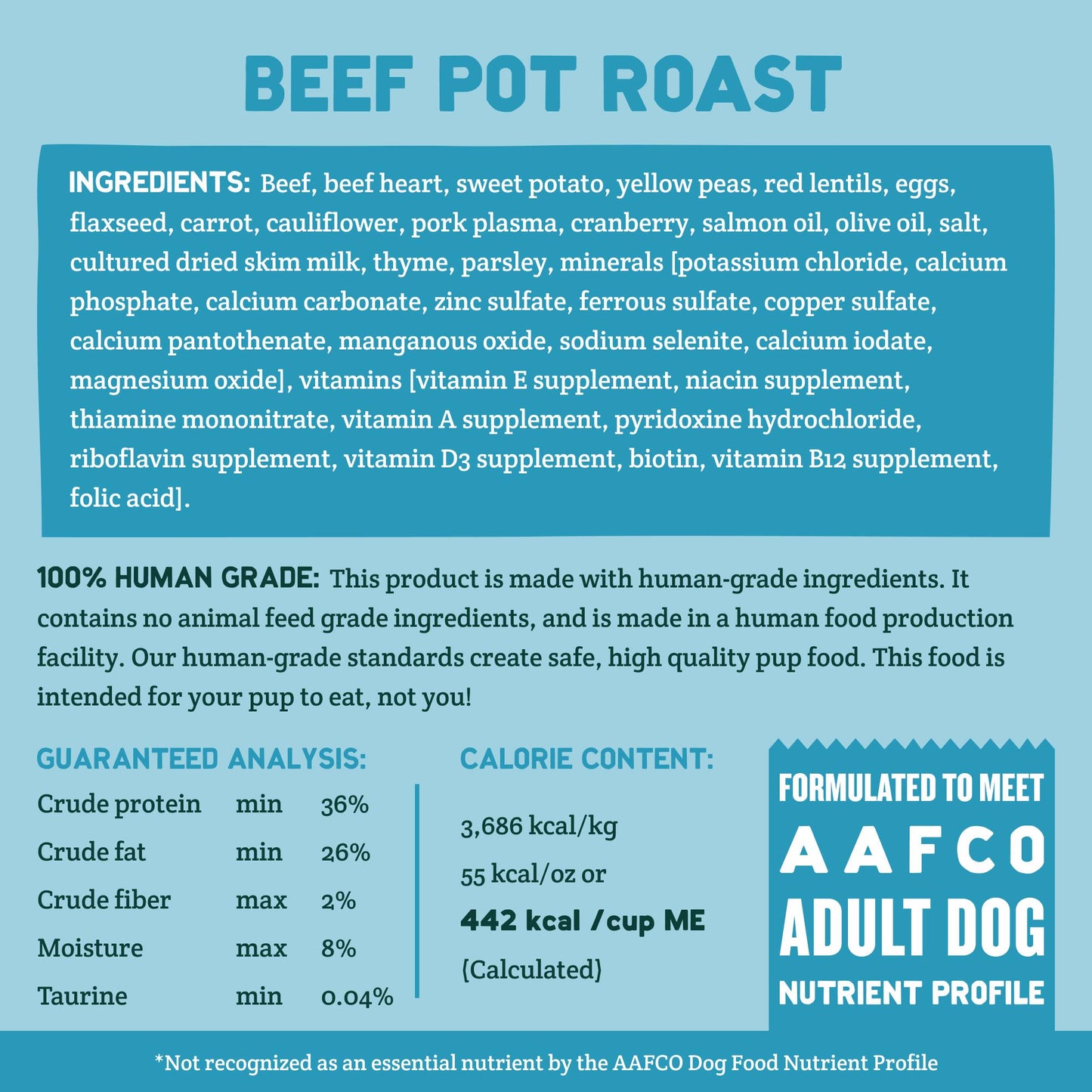 Grain Free Single Protein Sous-Vide Beef Pot Roast Dog Porchetta Cubes