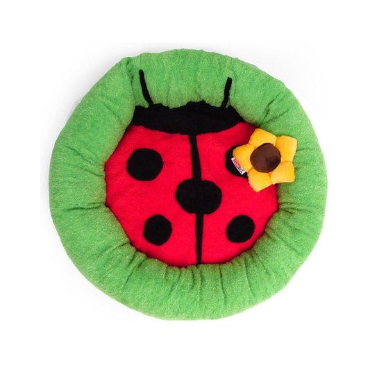 Ladybug Dog Bed With Sunflower Dog Plush Toy