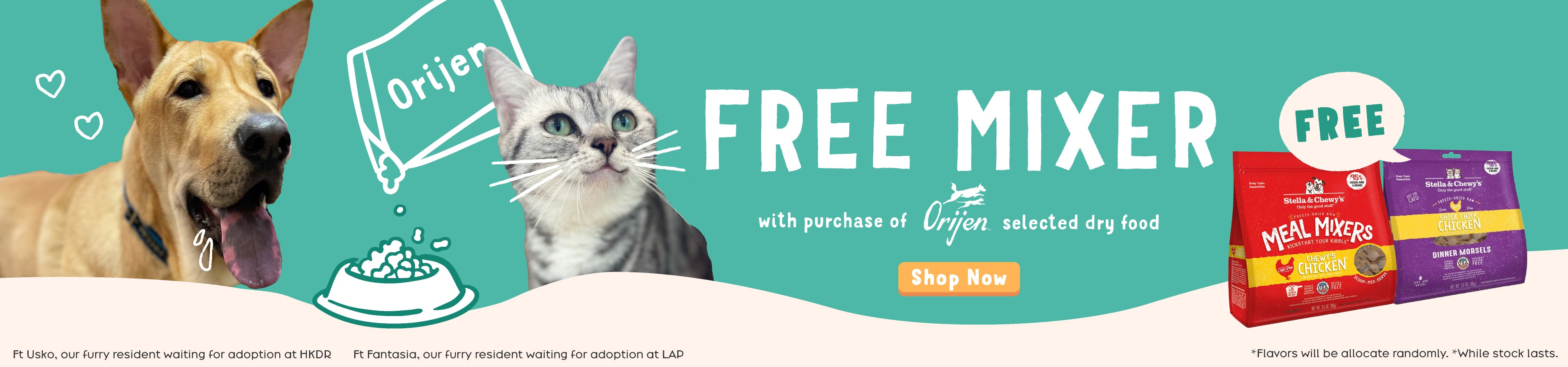 free mixer with purchase of orijen selected dry food
