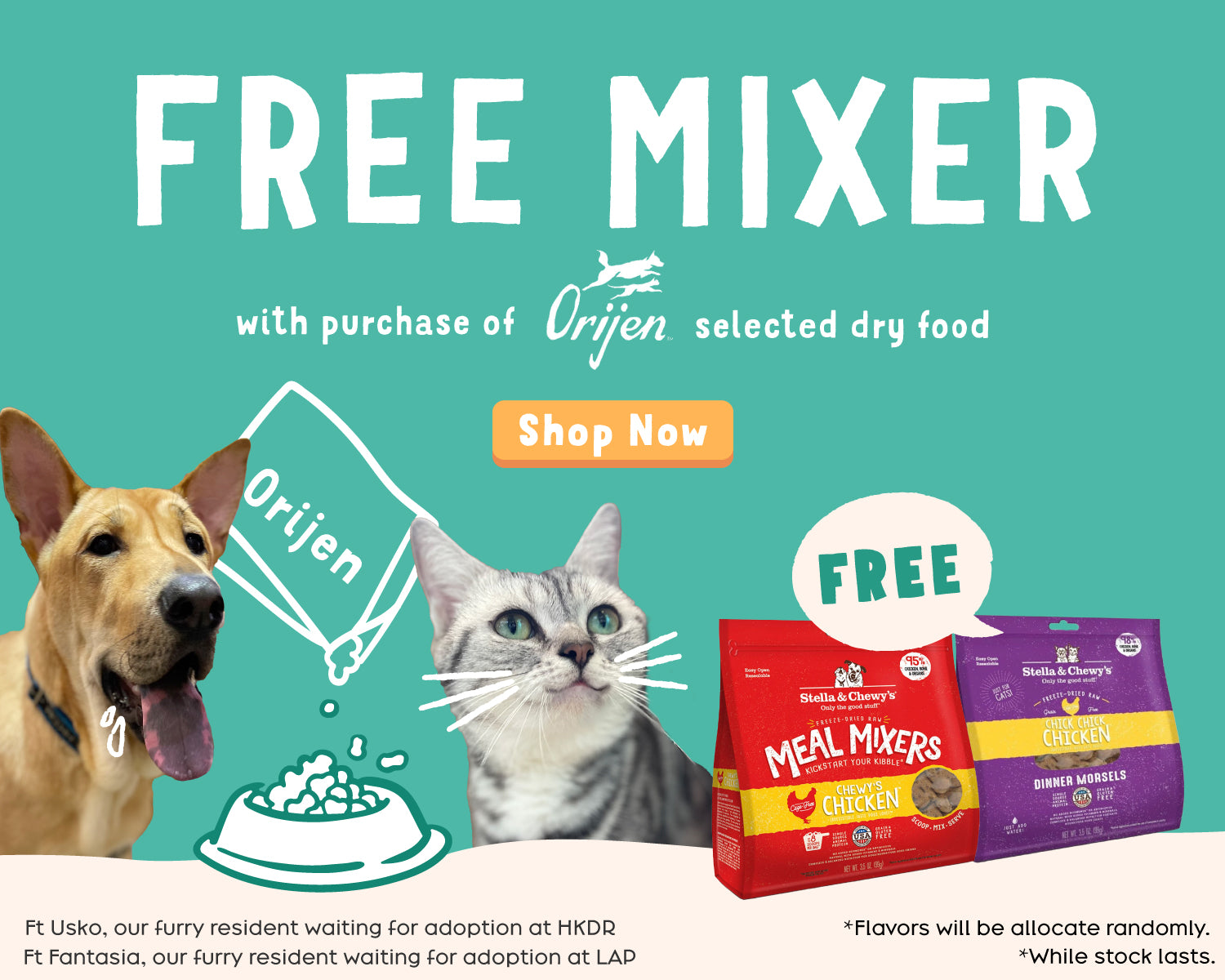 free mixer with purchase of orijen selected dry food
