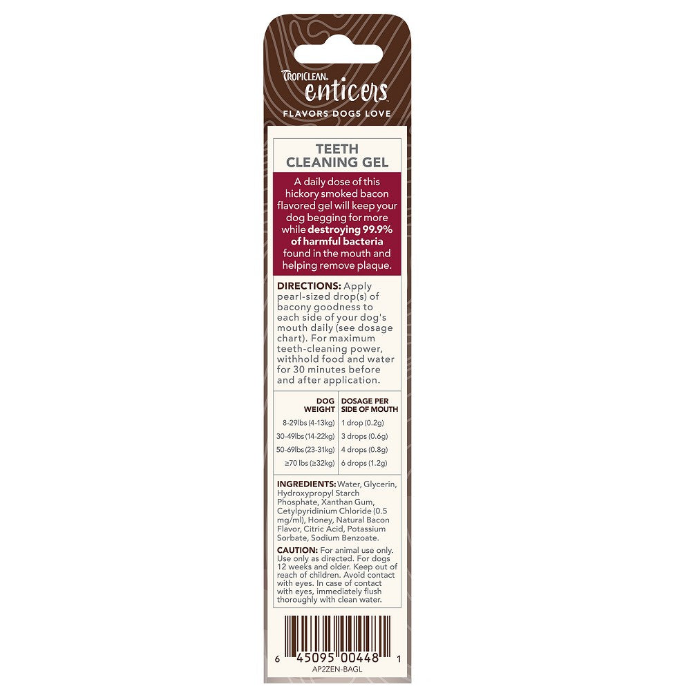 Enticers Hickory Smoked Bacon Dental Gel for Dogs